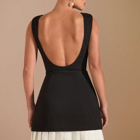 Black And White Elegant Women's Dress - Picture 2 of 7